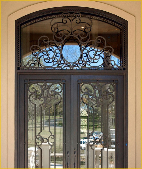 Ornamental Wrought Iron Entry Door